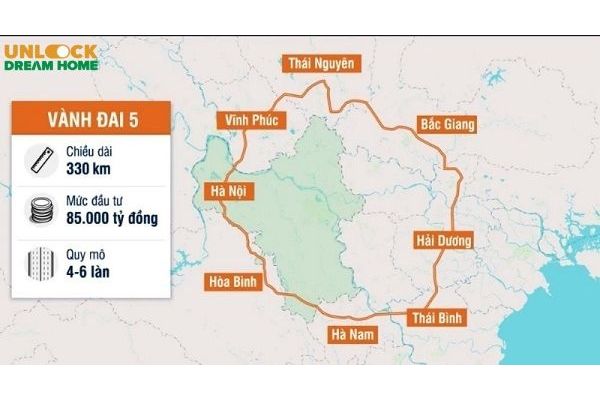 Bản đồ quy hoạch dự án đường vành đai 5 Hà Nội 2023