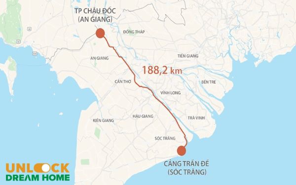 Bản đồ cao tốc Châu Đốc Cần Thơ Sóc Trăng