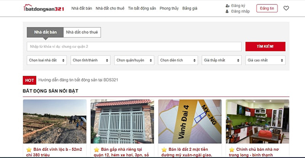 Batdongsan321.com là trang đăng bán bất động sản